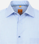 Redmond business shirt lange mouw lichtblauw met ruit