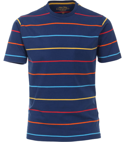 Redmond T-shirt blauw met streep