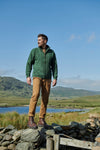 Aran Woollen Mills vest met fleece groen 100% wol