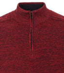 Redmond Pullover met zipper rood
