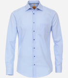 Redmond business shirt lange mouw lichtblauw met ruit