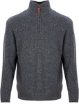 pullover zip Sweater Lambswool blend grijs/groen