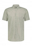 BlueFields Oxford shirt  korte mouw van een linnen-mix - wit/jade