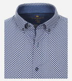 Redmond business shirt lange mouw blauw/wit